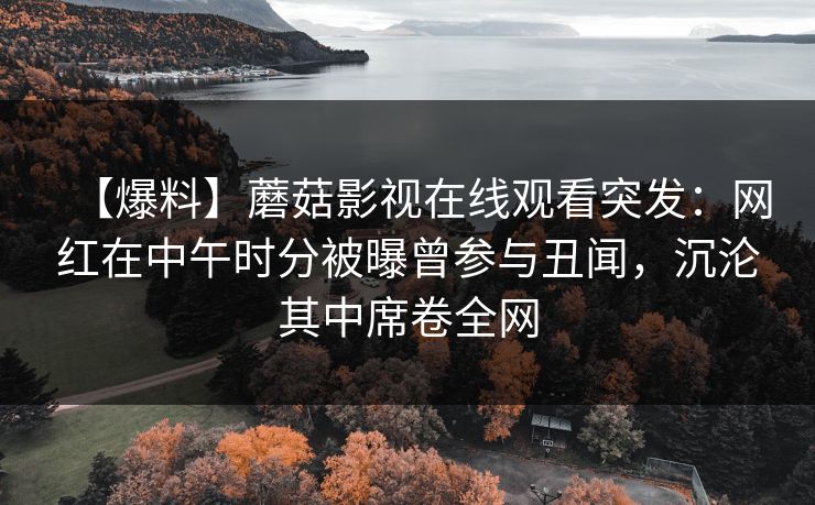 【爆料】蘑菇影视在线观看突发：网红在中午时分被曝曾参与丑闻，沉沦其中席卷全网